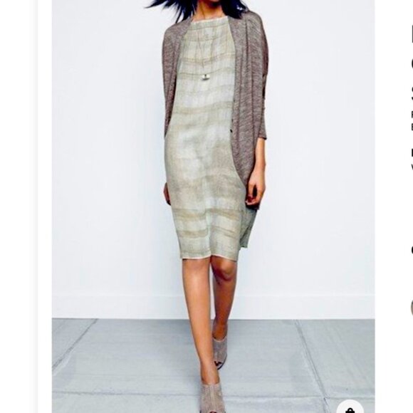 Eileen Fisher ~ Oxidized Silk Print Bateau Neck Sleeveless Dress in size Large - Picture 1 of 13